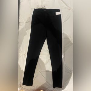 J crew black leggings with white racing stripe size L NWT